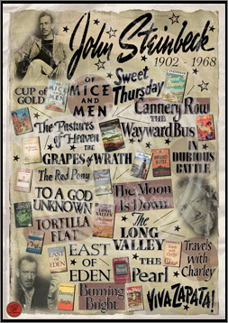 John Steinbeck, Poster, Graphic Design, Poster for Sale, Rock n Roll, Blues, Rhythm'n Blues, Punk, Sophie Lo